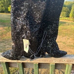 A New Day Sparkling Black Heeled Boots